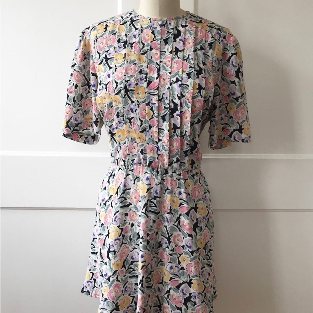 [Vintage] Floral Belted Dress